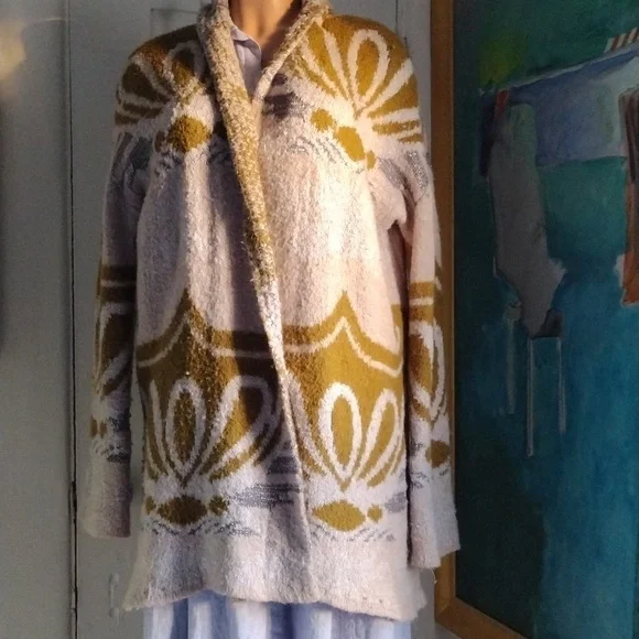 Free People Sylver Gray Knit Cardigan M - Picture 6 of 10